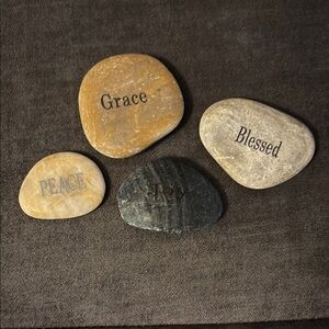 Inspirational Stone Set with Engraved Words